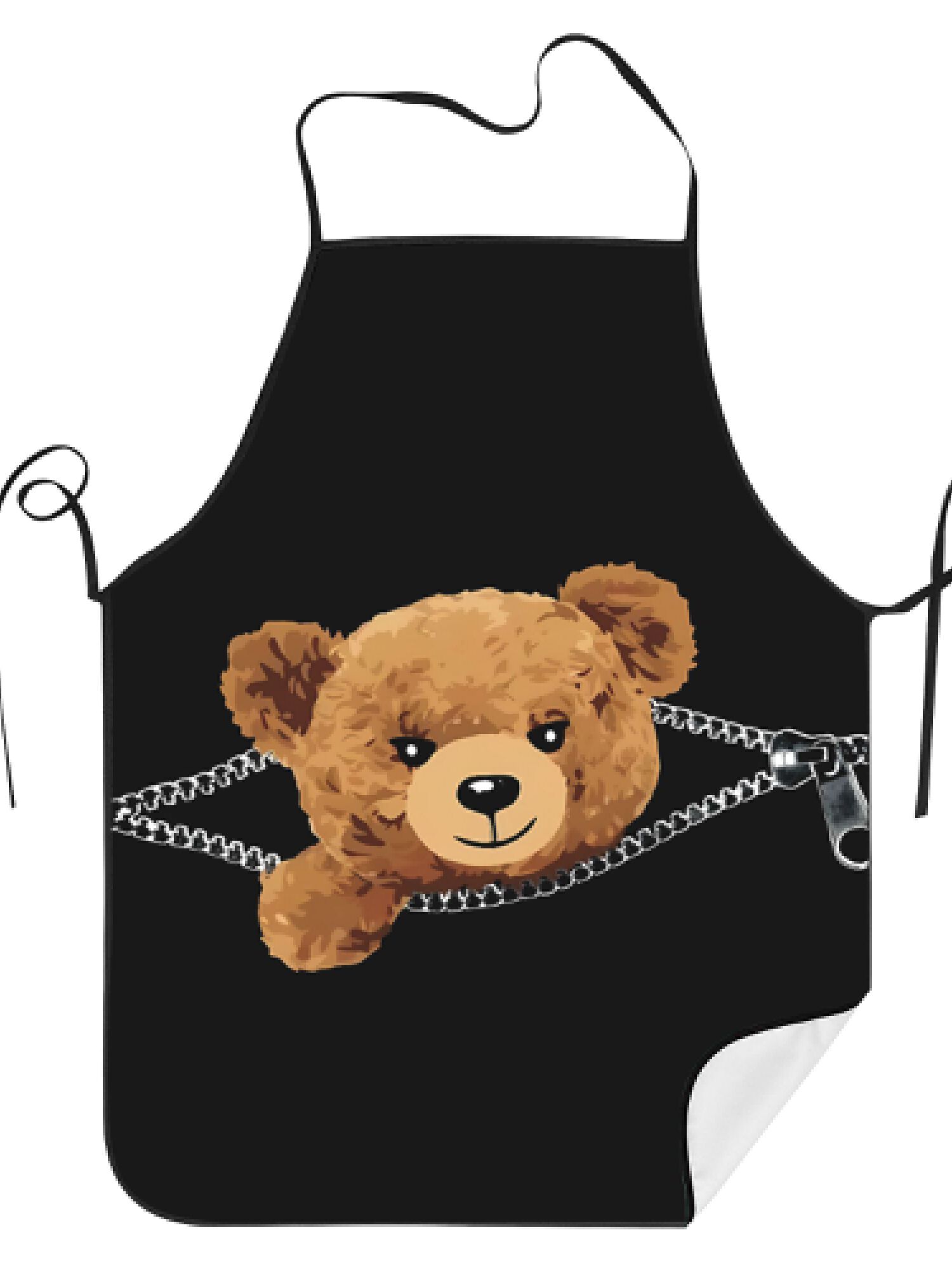 Kitchen Baking Background - Avental com zíper de urso, cabeça