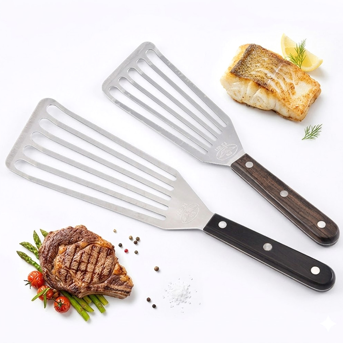 Offset Spatula Set - Espátula para Peixe, Espátula de Metal