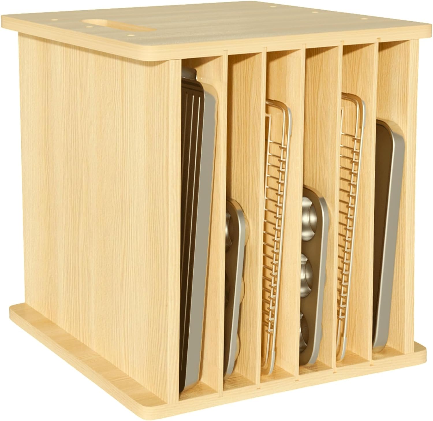 Kitchen Cabinet Baking Sheet Organizer - Organizador de Bandejas de Madeira, Divisor