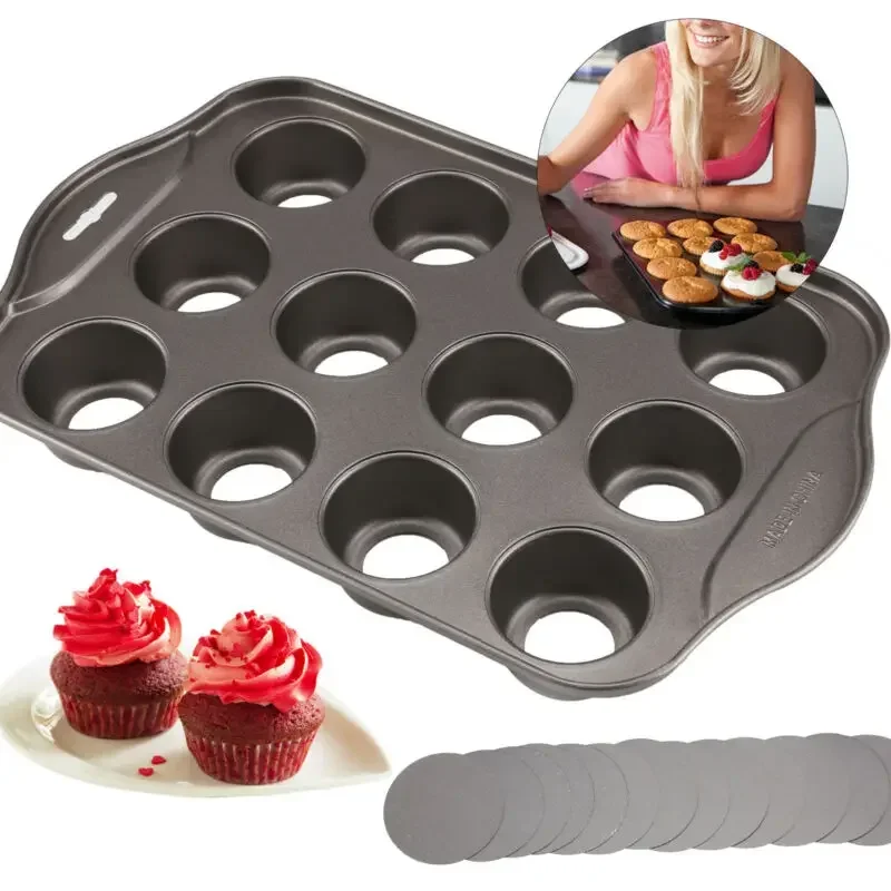 Muffin Tin Nonstick - 12 mini cozimento queijo bolo copo