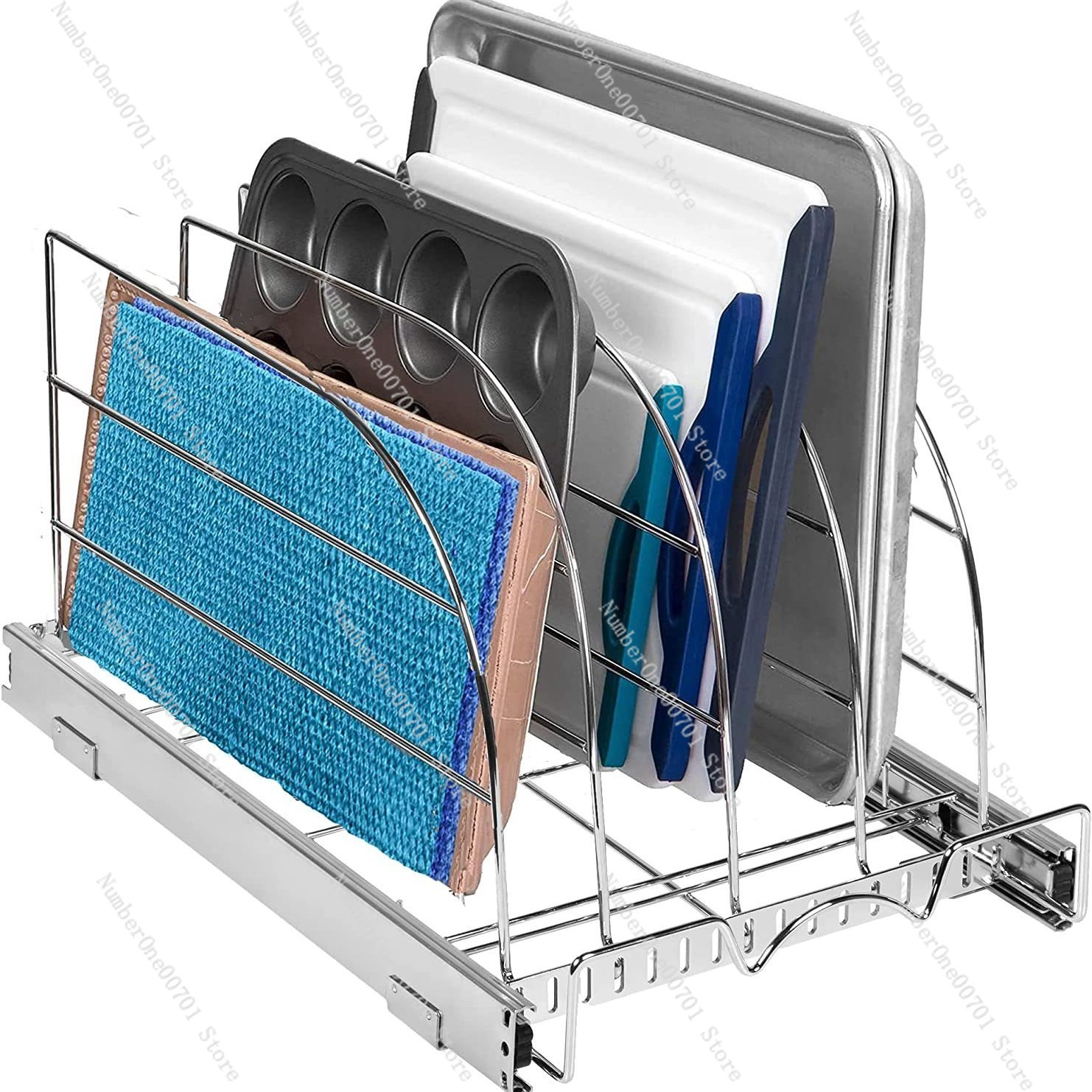 Kitchen Cabinet Baking Sheet Organizer - Organizador de Armário de Cozinha Deslizante