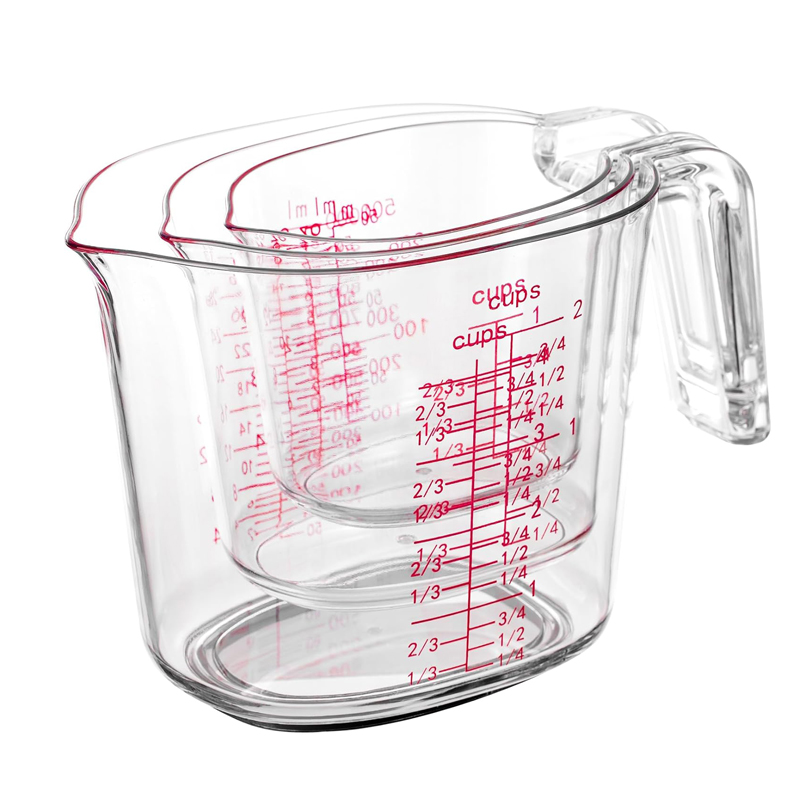 Kitchen Baking Kit - Conjunto de Copos Medidores Transparentes de