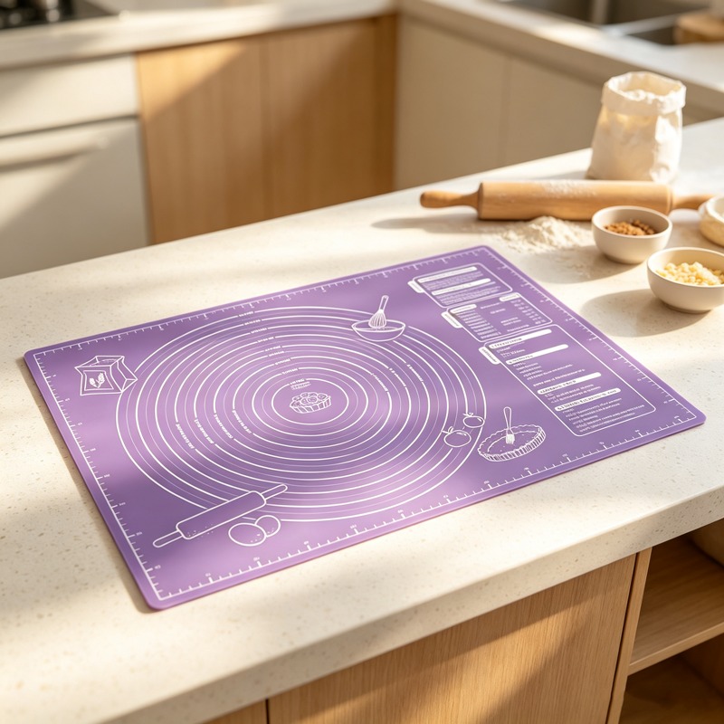 Kitchen Baking Counter - Tapete de Silicone Antiaderente Roxo com