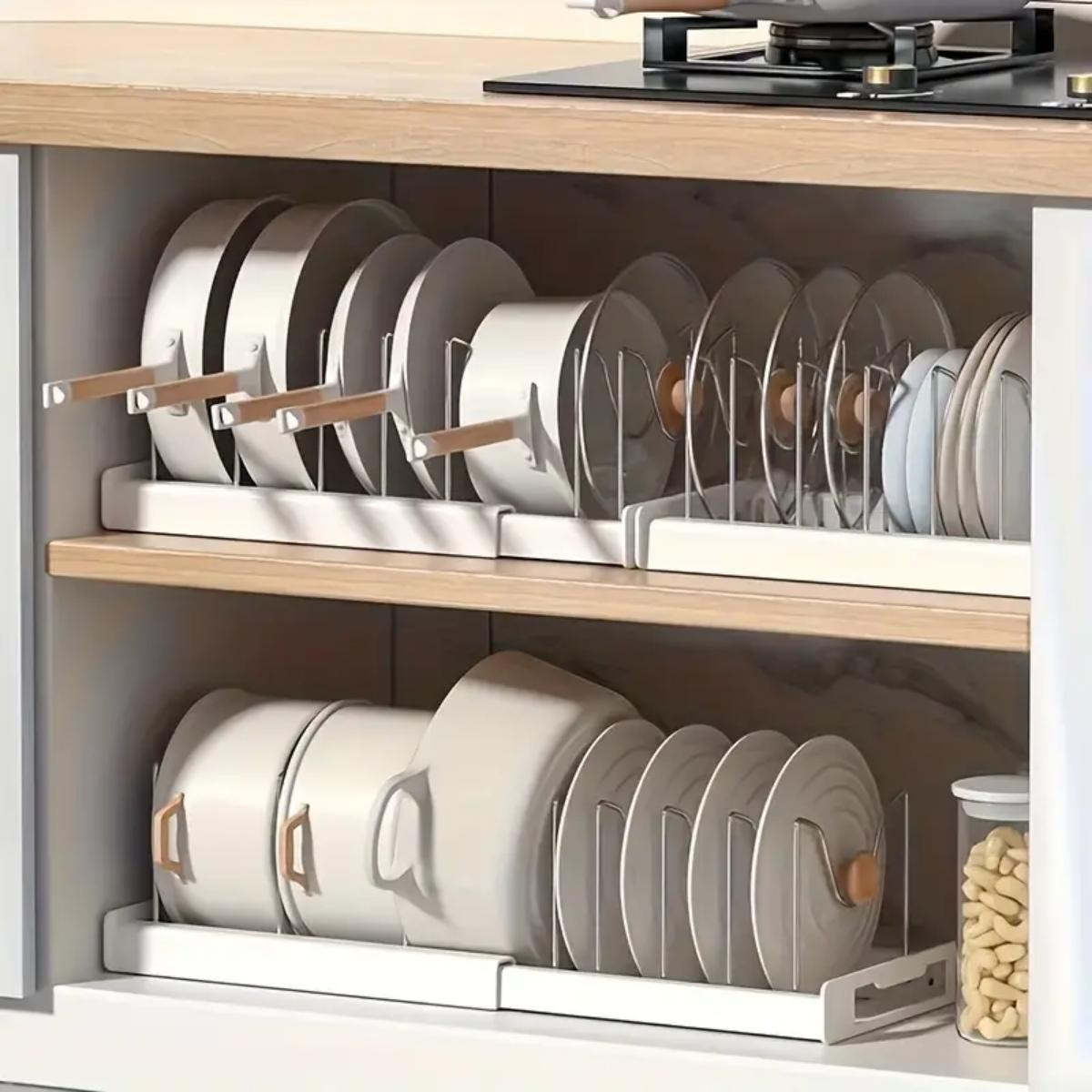 Kitchen Baking Pan Organizer - Organizador Expansível para Panelas e Utensílios