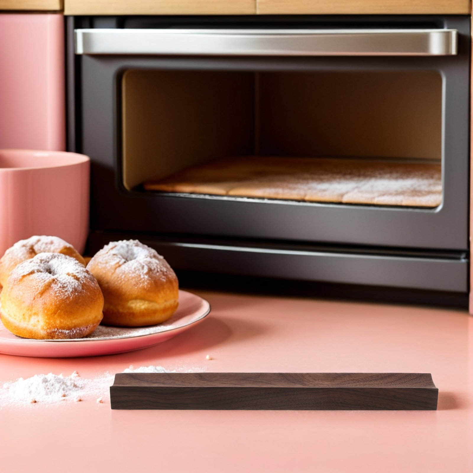Kitchen Baking Counter - Suporte de Madeira para Rolo de