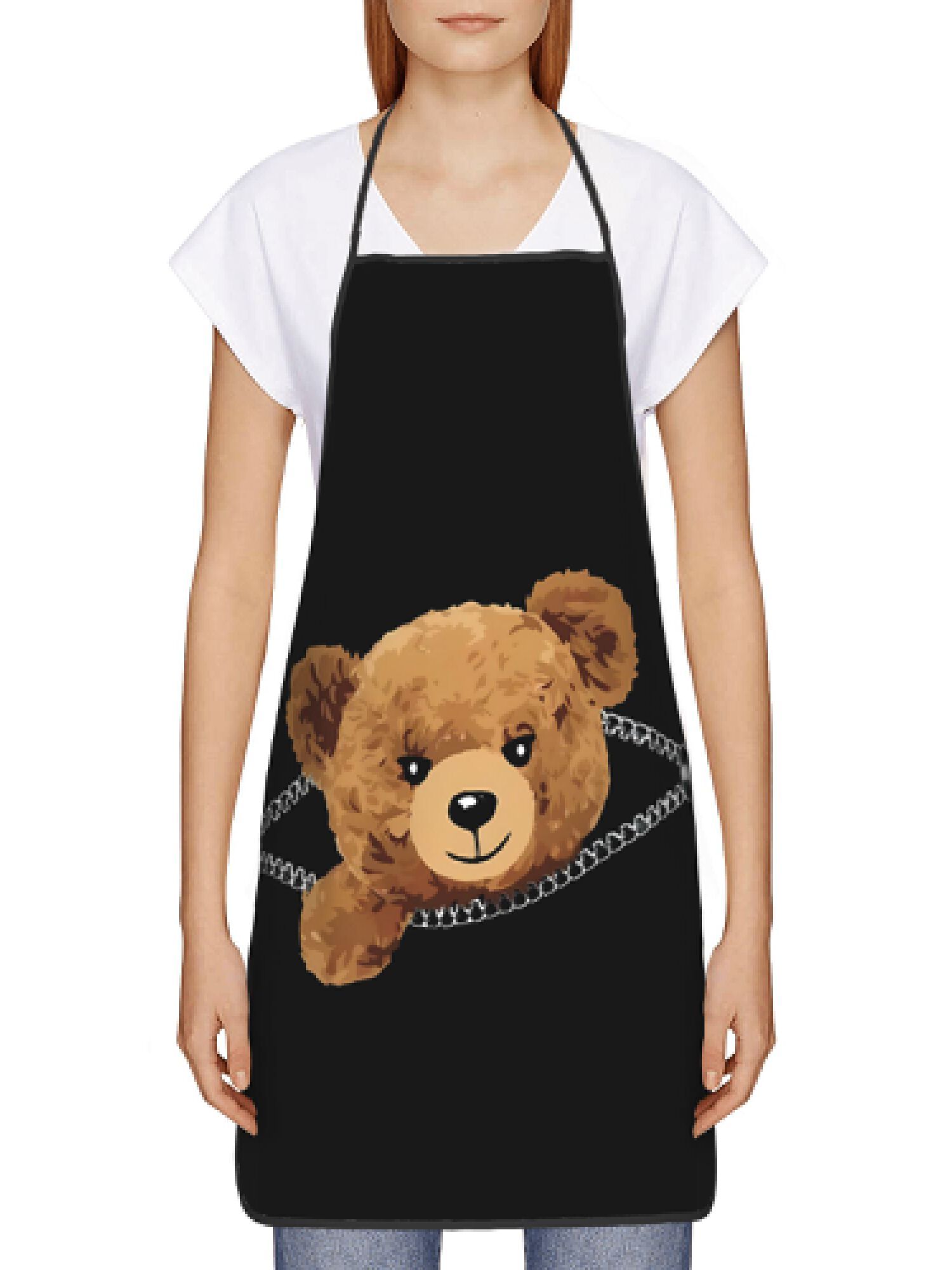 Avental com zíper de urso, cab - Kitchen Baking Background avaliação e preço