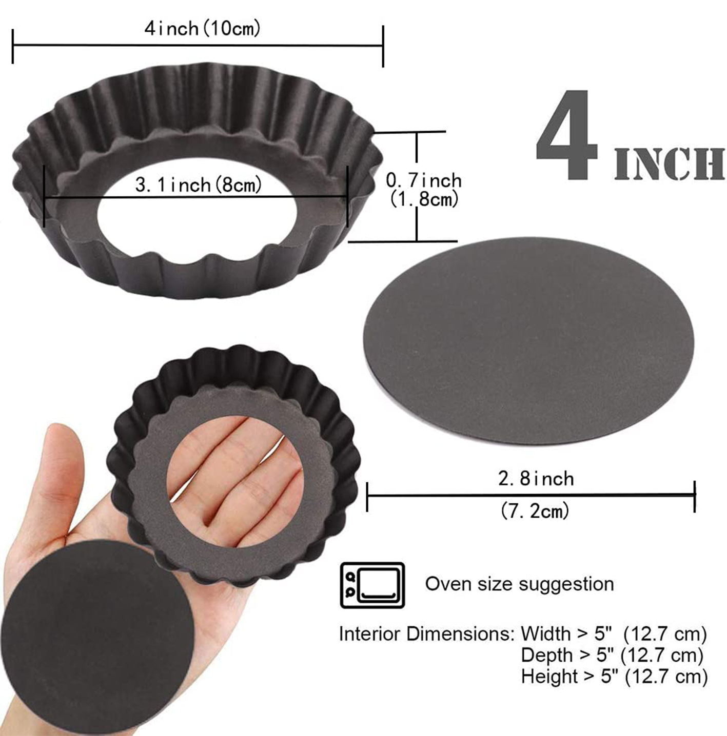 6 pces mini panelas de torta 4 - Muffin Tin Nonstick avaliação e preço
