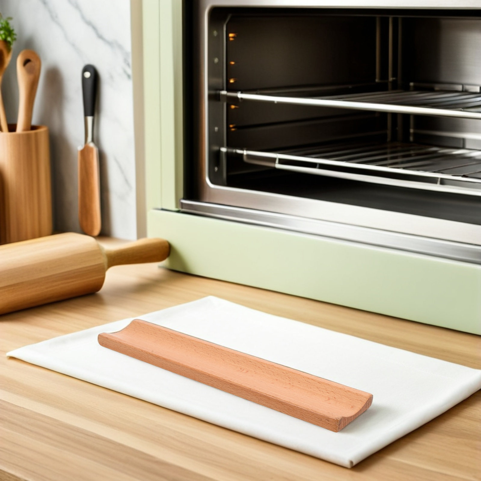 Suporte de Madeira para Rolo d - Kitchen Baking Counter avaliação e preço
