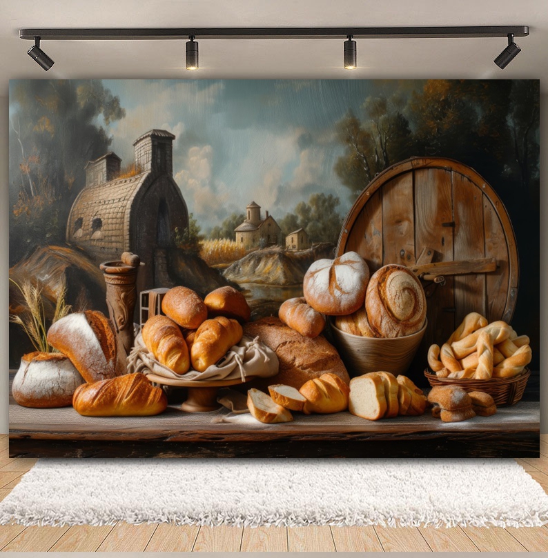 Cozinhar pão pano de fundo par - Kitchen Baking Background avaliação e preço