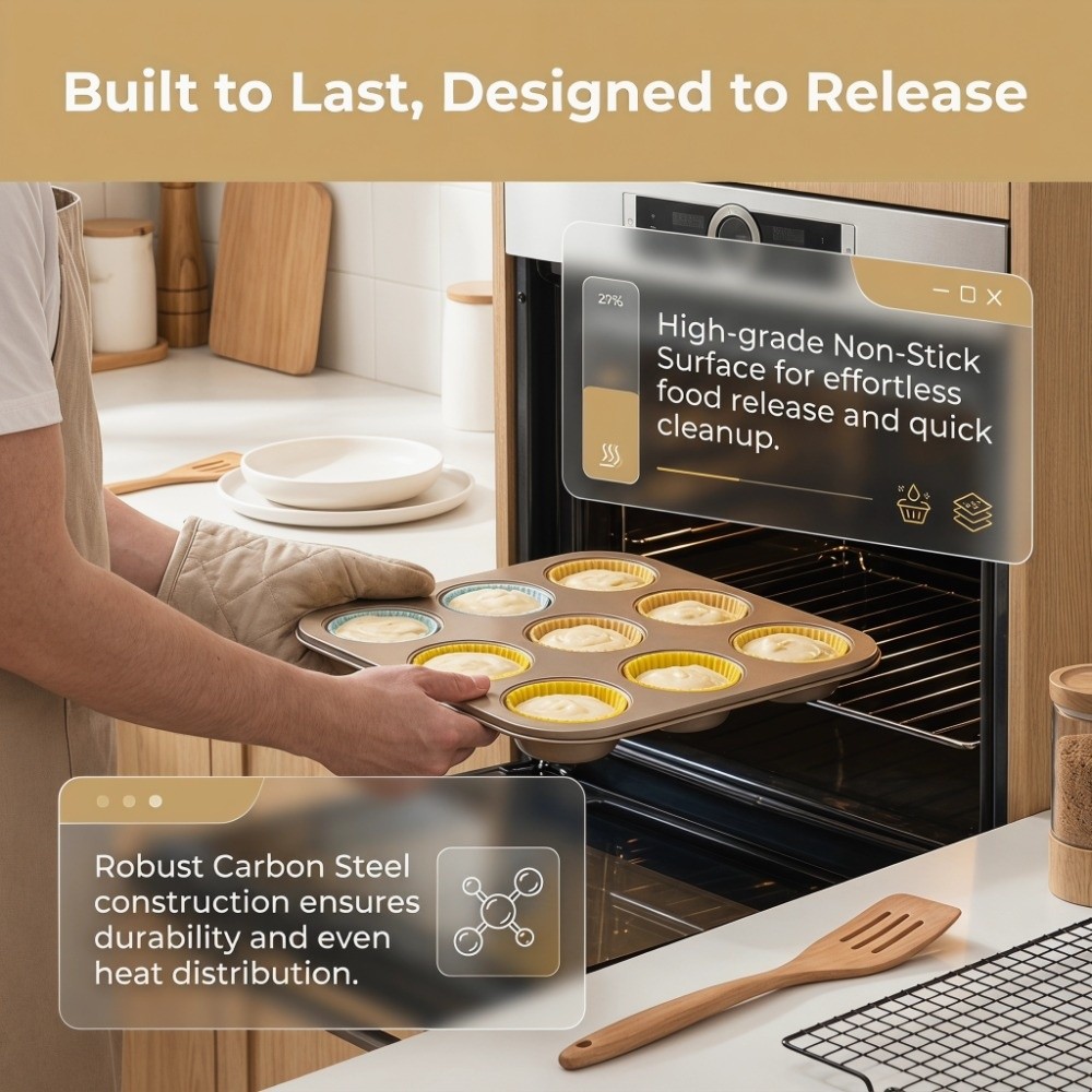 Forma de Muffin em Aço Carbono - Muffin Tin Nonstick avaliação e preço