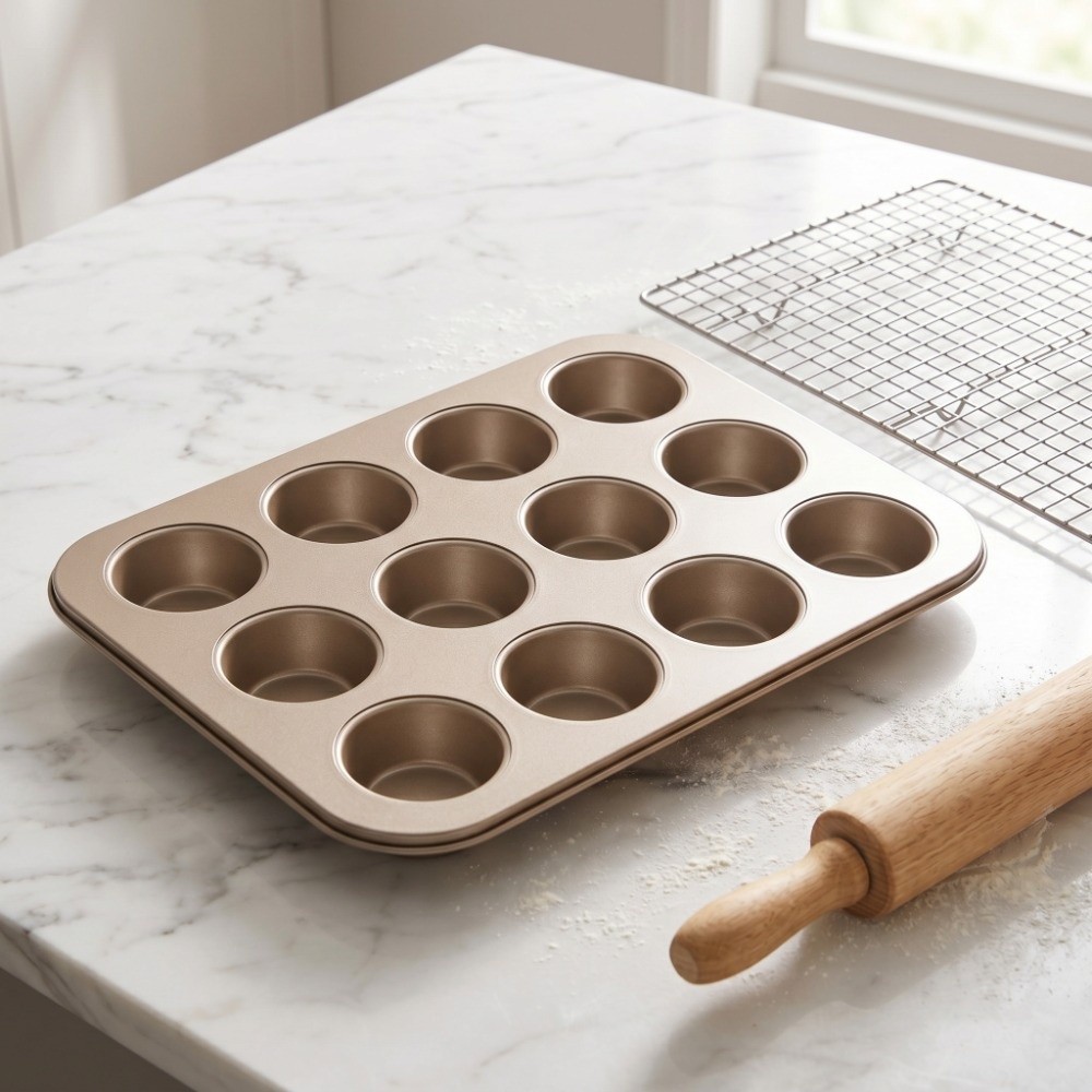 Forma de Muffin em Aço Carbono - Muffin Tin Nonstick avaliação e preço