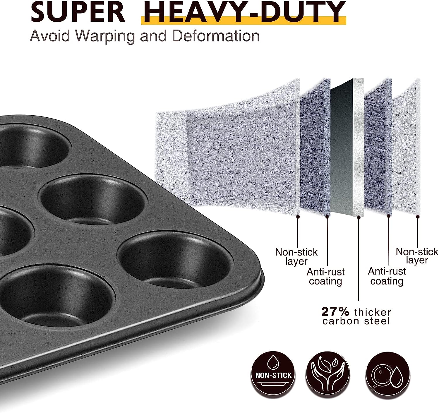 Lmetjma bandeja de muffin assa - Muffin Tin Nonstick avaliação e preço
