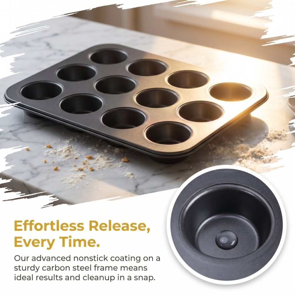 Forma de Muffin Mini em Aço Ca - Muffin Tin Nonstick avaliação e preço