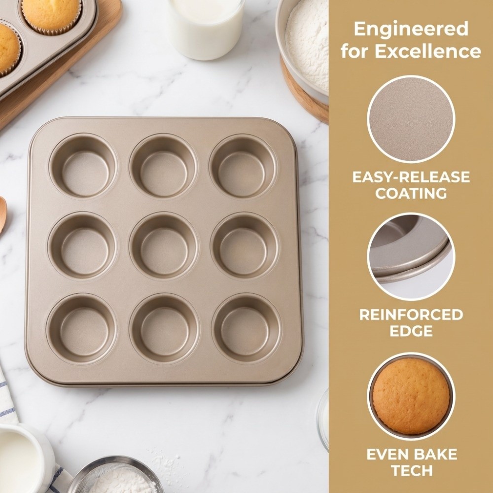 Forma de Muffin Mini em Aço Ca - Muffin Tin Nonstick avaliação e preço